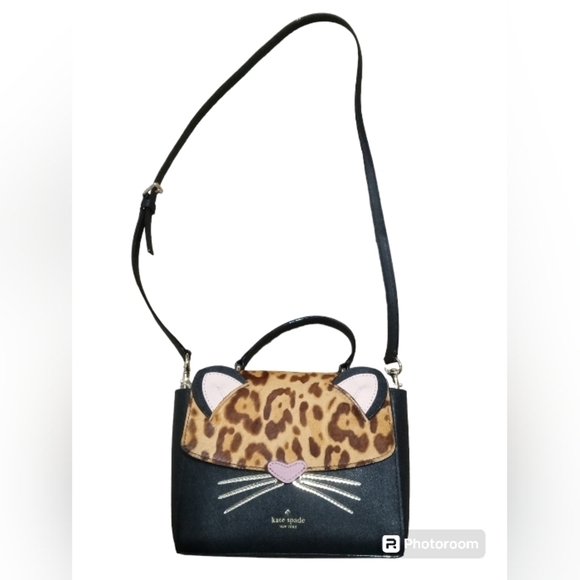 Kate Spade Run Wild Kerrie Cheetah Leopard Cat Crossbody Satchel Bag - Picture 1 of 7